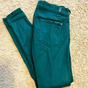7 For All Mankind Green Pencil Jeans